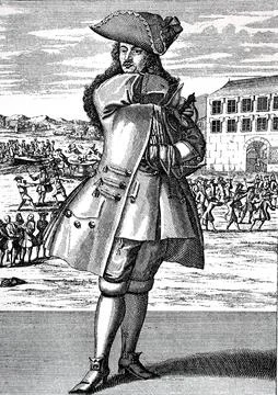The roving student c 1740 is to be seen in the precious attire of a nobleman Stock Illustration