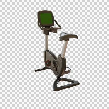 Row of 3D Exercise Bikes in a Modern Gym Stock Photos