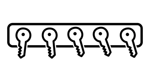 Row Of Access Keys Icon Stock Footage 340305672