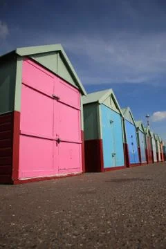 Row of beach huts brighton Stock Photos