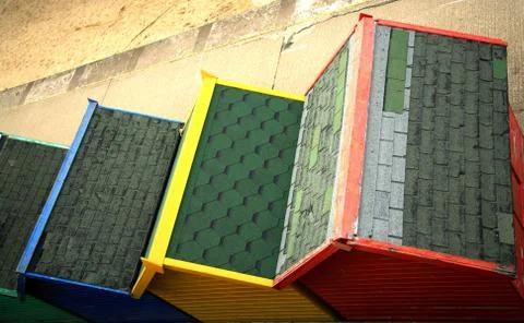 Row of beach huts Stock Photos