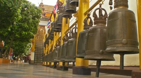 Row of Bells Stock Footage 11236040