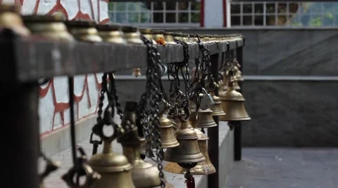 Row of bells Stock Footage 58556499