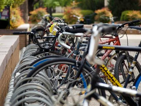 Row of bicycles Foto stock