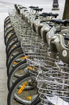 Row of bicycles Stock Photos