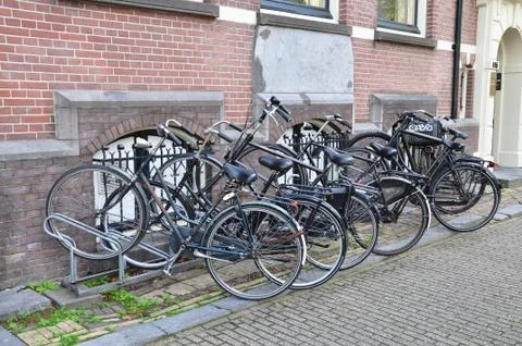 Row of bicycles Stock Photos