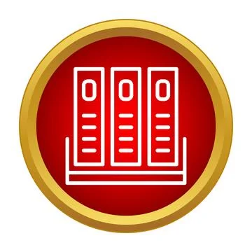 Row of binders in a file holder icon Stock Illustration