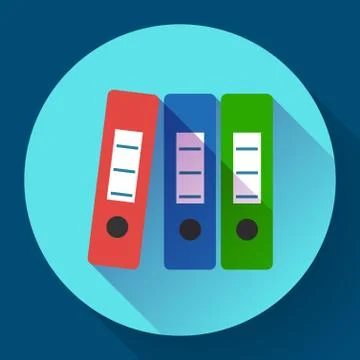 Row of binders flat icon Stockillustratie