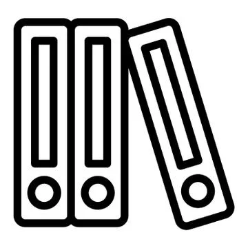 Row of binders line icon. Binder vector illustration isolated on white. Office Illustrazione stock