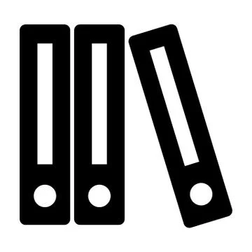 Row of binders solid icon. Binder vector illustration isolated on white. Office Stock Illustration