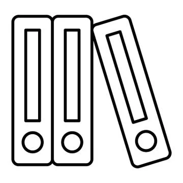 Row of binders thin line icon. Binder vector illustration isolated on white Stock Illustration