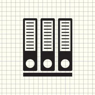 Row of binders vector icon Stock Illustration