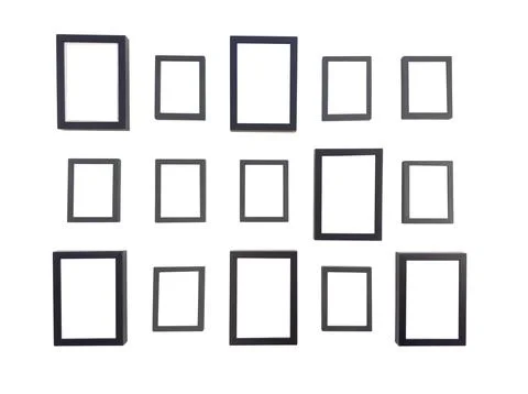 A row of black frames with white borders Stock Photos