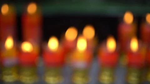 Row of blur candel Stock Footage