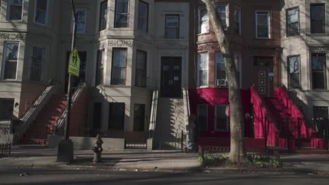 A row of Brownstones in Brooklyn Video stock 331679962