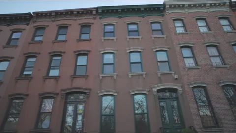 Row of Brownstones Stock Footage 161199170