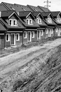Row building under construction Stock Photos