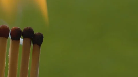 A row of burning matches Stock Footage 139649997