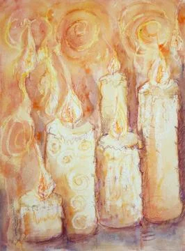 Row of burring candles Stock Illustration
