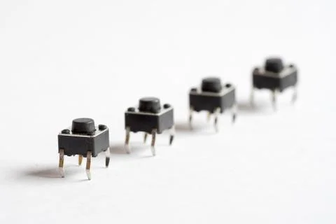 Row of Button-shaped switches Stock Photos
