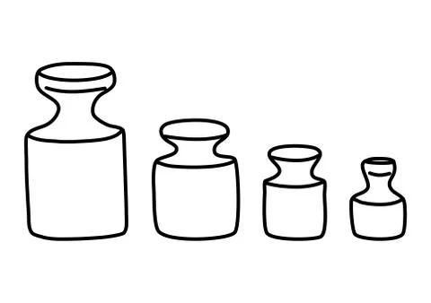 Row of caliebration weights Stock Illustration