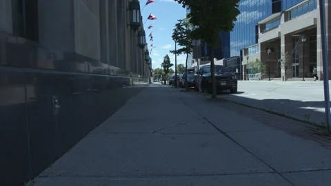Row of Canadian flags with a tilt. Stock Footage 158128322