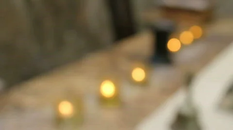 Row of Candles Coming into Focus Stock Footage 662655