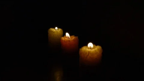 A row of candles Stock Footage