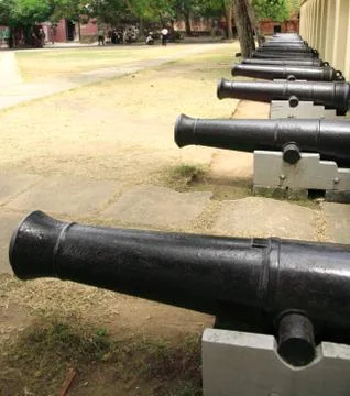 Row of cannons Stock Photos