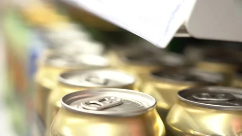 Row of cans of beer in a store 動画素材 156855289