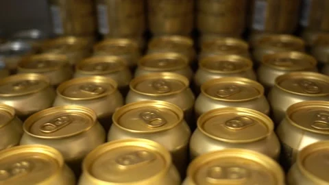 Row of cans of beer in a store Stock Footage 157500232