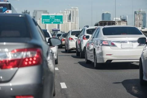 Row of car with traffic jam Stock Photos