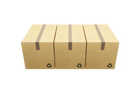 Row of cardboard box Stock Illustration