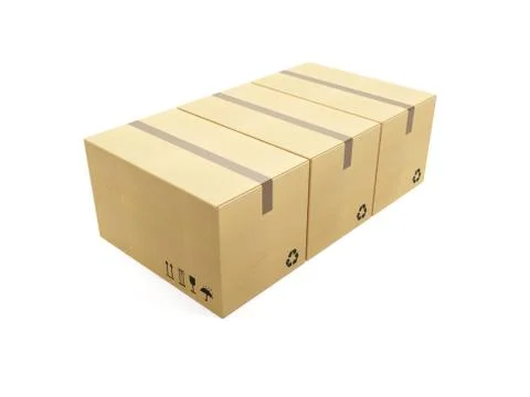 Row of cardboard box Stock Illustration