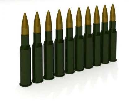 Row cartridges for machine gun Stock Illustration