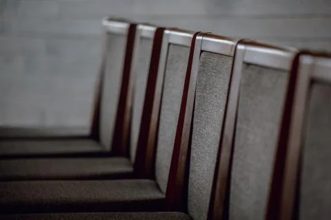 A row of chairs in the restaurant Stock Photos