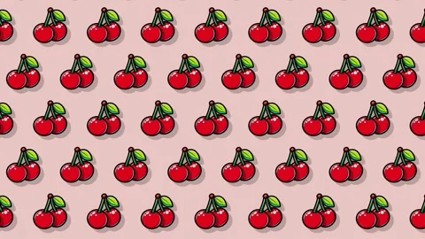 A row of cherries in a shifting scene animation, perfect for you to use in the b Stock Footage 317556044