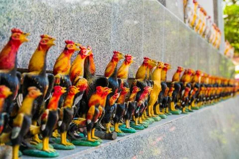 The row of chicken doll Stock Photos