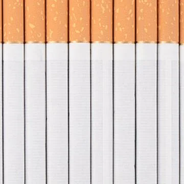 Row of cigarettes as a background Stock Photos