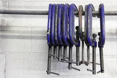 Row of clamps Stock Photos