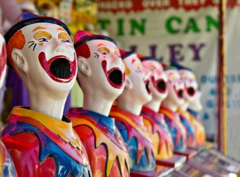 Row of clowns Stock Photos