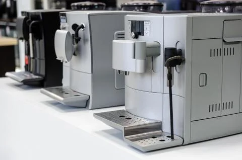 Row of coffee machines Stock Photos