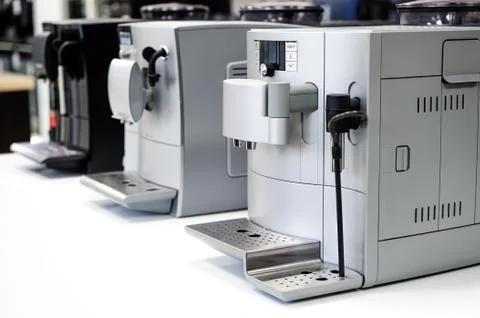 Row of coffee machines Stock Photos