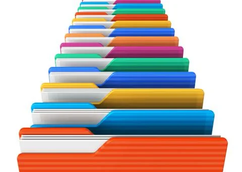 Row of color folders 스톡 일러스트