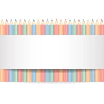 Row of color pencils Stock Illustration