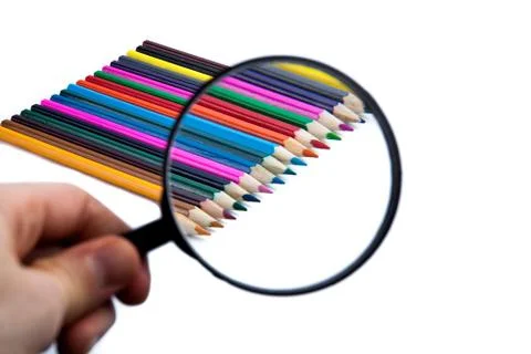 Row of colored pencils Stock Photos