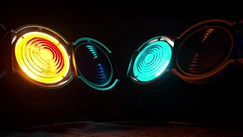 Row of Colorful LED Lights Stock Footage 296109243