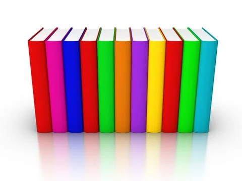 Row of colourful books Stock Illustration