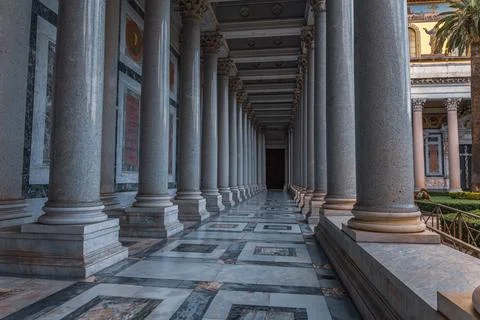 Row of column in colonnade Stock Photos