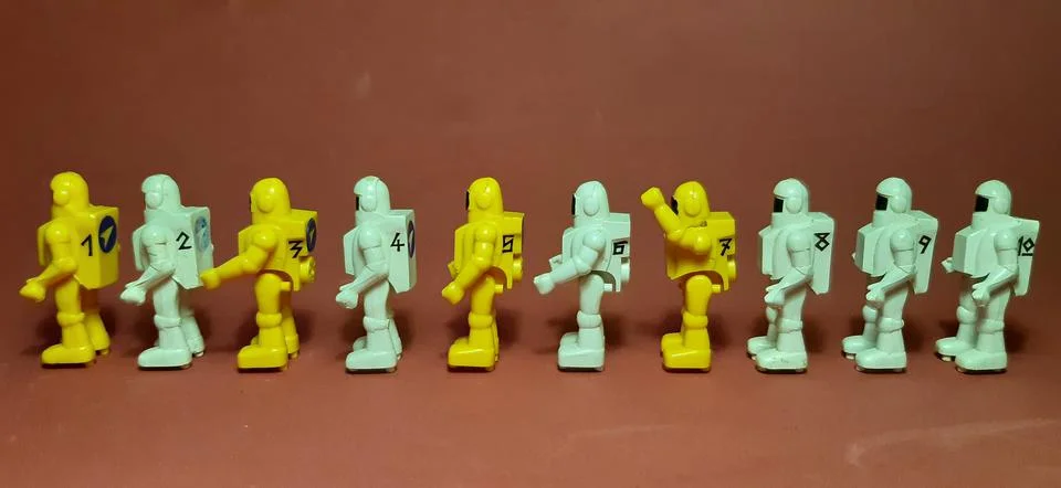 Row of cosmonaut 库存照片